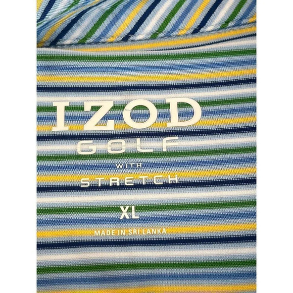 IZOD GOLF With Stretch Mens Size XL Blue/Green Short Sleeves Top Style: 481224 - Picture 3 of 13